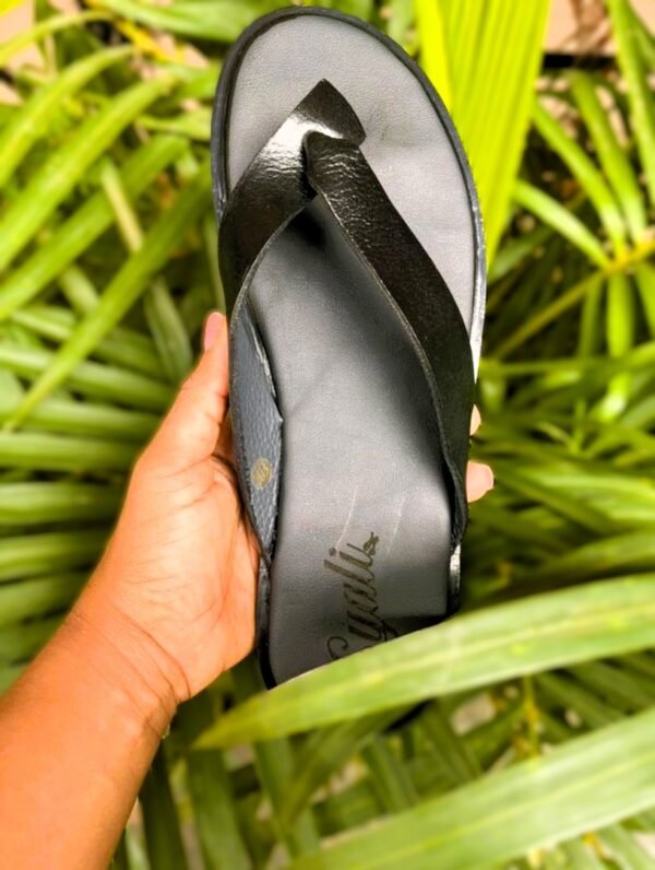sandale tong en cuir avec lanière en v pour hommes