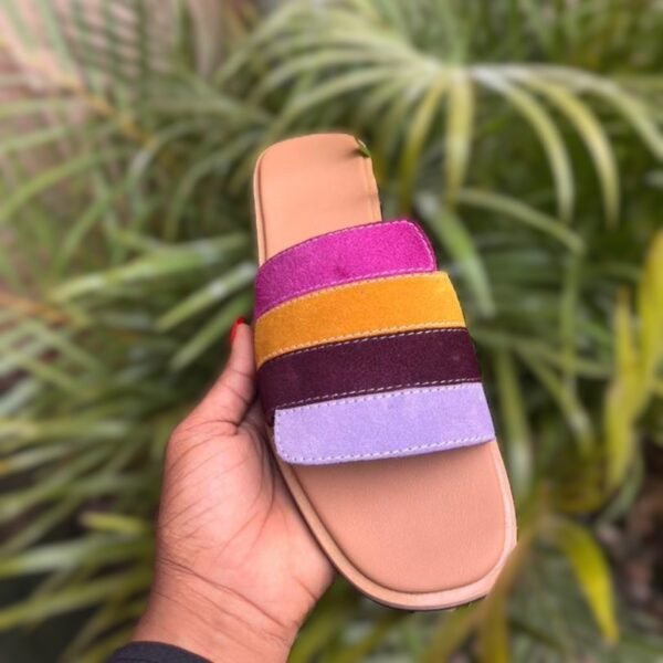 Sandale Mules en Velours Multicolore