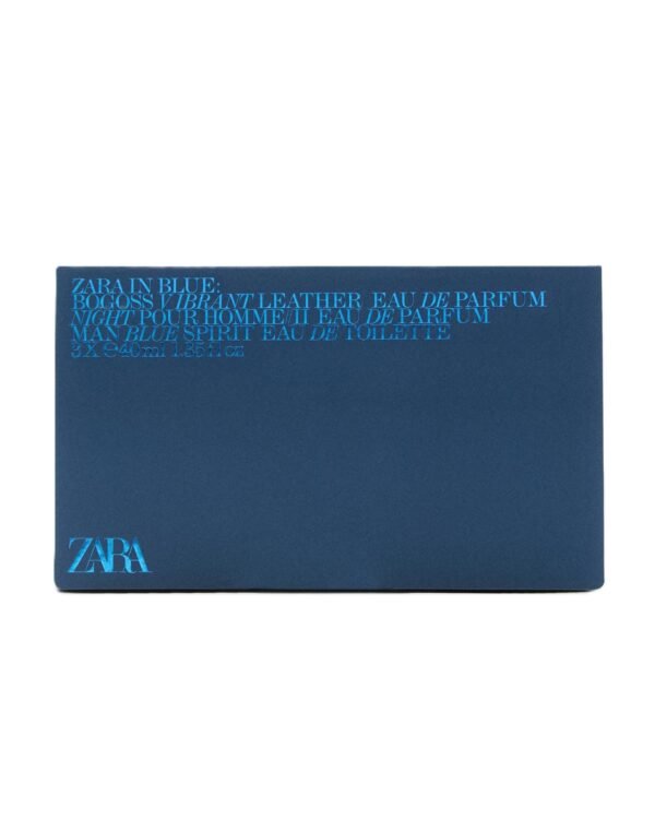 pack parfum zara in blue comprenant les parfums zara blue spirit, zara bogoss vibrant leather et zara night pour homme